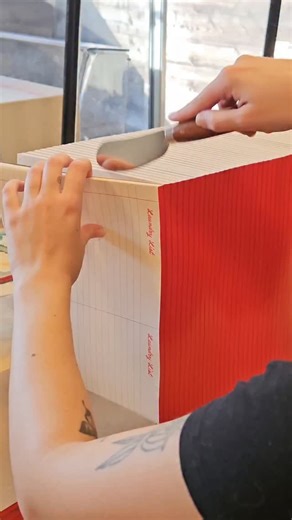 Working on new things in the studio! Laundry Lists coming soon! While you wait, don't miss out on free shipping on US orders $50 this week! #notepadmaking #isitcake #risolove #risostationery #risonotepads #notepads #processvideo #risograph | Bromstad Printing Co.