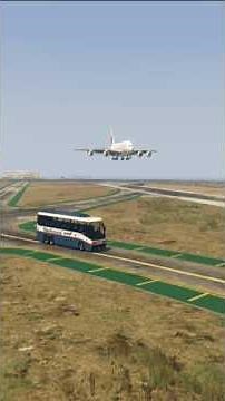 Terrifying Near -Miss ! Bus Crosses Runway During A380 Arrival