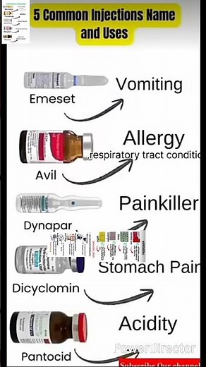 5 common injection name and their uses