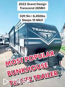 This 2022 Grand Design Transcend 265BH is one of the most popular and budget-friendly bunkhouse travel trailers you'll find! https://www.hwhrv.com/rv-search?brand=Transcend+Xplor&stocknumber=265BH&s=true #RV #camper #rvlife #rvliving #traveltrailer #fulltimerv #familytravel #rvtour #camping #vacation #rvlifestyle #granddesign | Holiday World RV | Facebook
