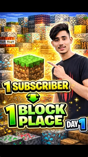 1 Subscriber = 1 Block 😱 Minecraft Challenge Day 1 🔥 #shorts