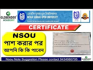 NSOU থেকে পাশ করার পর কি কি Certificate পাবেন। Nsou Orginal Certificate Marksheet Migration