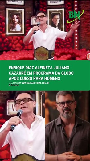 Enrique Diaz alfineta Juliano Cazarré em programa da Globo após curso para homens