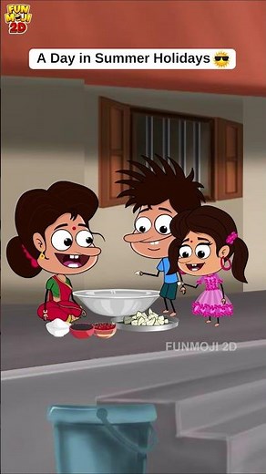 summer Days🤩 #funmoji2d #comedy #relatable #funny #summer #village #nostalgia #games #bro #sis #fun