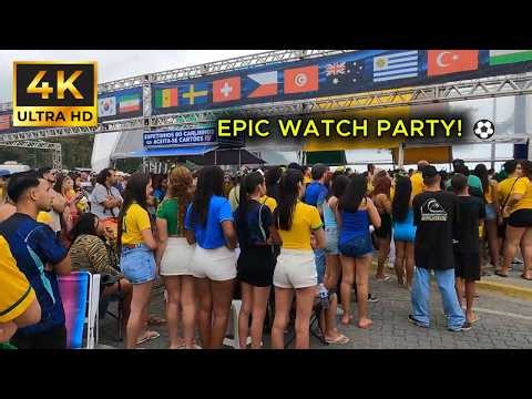 🔥 🇧🇷 FIFA World Cup 2026: The CRAZY Brazilian Beach Watch Party! ⚽🔥 | 4K Walking Tour