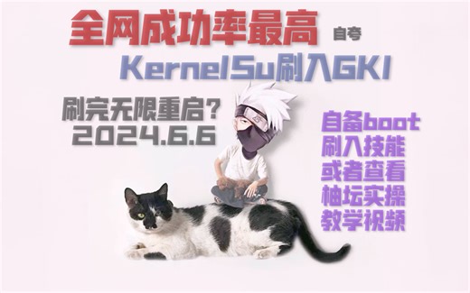 自诩为全网刷入成功率最高的KernelSu刷入GKI教程！KernelSU全新（2024.6.6）刷入教程下期：GKI刷入。