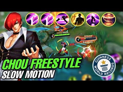 Chou freestyle combo ẞ 1 (one) hit shot kof skin smooth and damages 👊😶‍🌫️ Chou builds up 🤫 (MLBB)