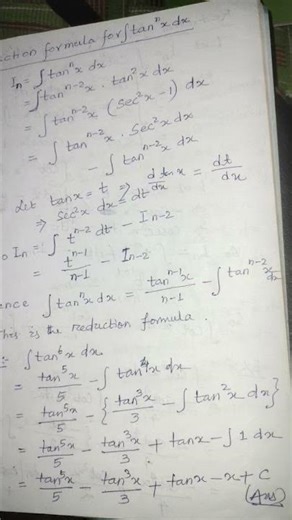 Reduction formula of tan^nx and cot^nx..