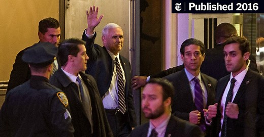 ‘Hamilton’ Had Some Unscripted Lines for Pence. Trump Wasn’t Happy.
