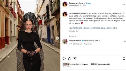 Fabiana Sevillano, Eme de Amores y otras influencers que han rescatado la tradición de la mantilla esta Semana Santa