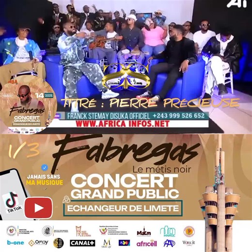 🚨🚨🇨🇩1/2 EN LIVE titre : PIERRE PRÈCIEUSE - rendez-vous le 14 décembre à 18h pour un grand concert public à l’Échangeur de Limete Avec Fabregas Le Métis Noir ft LM Villa Nova Au grand complet titre tiré dans l'album du groupe University Bilan de l'année 2025 : positif✔️ pour le Faiseur des Stars Fabregas Le Métis Noir & tout le groupe LM Villa Nova Au grand complet🎁🎄🎓 ⬇️✔️ Concèrt populaires le 02 janvier matete🇨🇩✔️ Concèrt populaires Le 17 janvier à la fikin🇨🇩✔️ *CONCÈRT zambie Le 01 