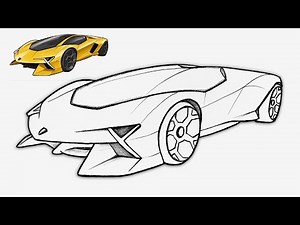 Lamborghini Manifesto 2025 Concept Car Drawing | Easy Step by Step Pencil Art