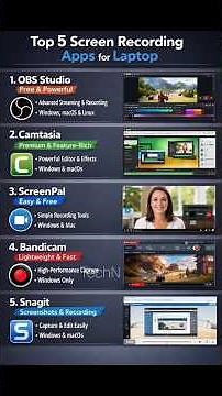 Top 5 Screen recording Apps for Laptop. #screenrecorder #laptop #apps ‪@Tech_N4‬