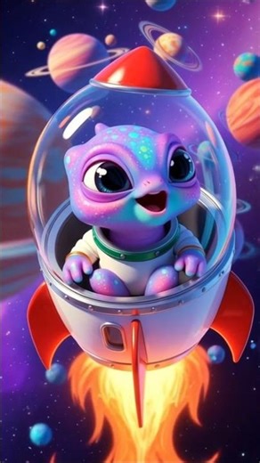 “Tiny Alien’s First Space Adventure! #shorts #alien