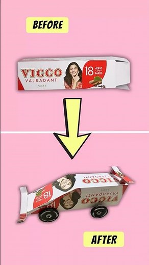 DIY Moving Car from Toothpaste Box 🚗 | Recycled Toy Craft for Kids