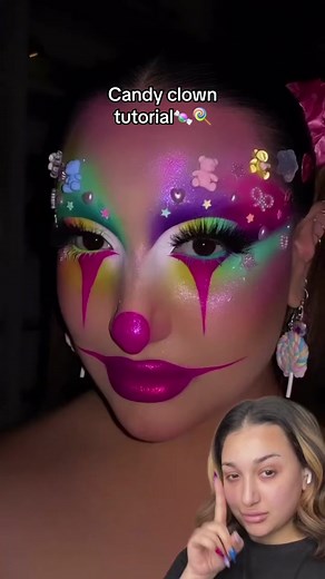 🍭🍬🤡CANDY CLOWN🤡🍬🍭 #creativemakeup #halloweenmakeup #halloween2023 #clownmakeup #makeuptutorial