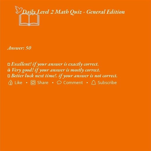 Level 2 Daily Math Quiz With General Edition 5Q Feb 09 2026