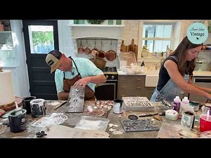 Old Thrifted Sign DIY Makeover With Stencil Art and Paint