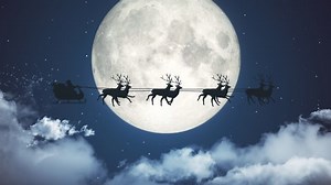 Christmas Santa Claus Reindeer Flying Across Stock Footage Video (100% Royalty-free) 1040628278 | Shutterstock