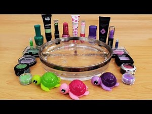 Pink vs Purple vs Green - Mixing Makeup Eyeshadow Into Slime! Satisfying Slime Video