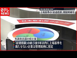 【東京証券取引所】上場企業「経過措置」期限明確化の案を提示