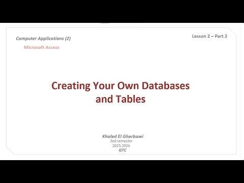 MS Access - Lesson02- Part02