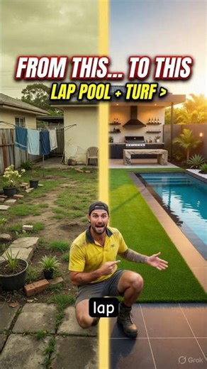 Old Brisbane Backyard Transformed Into Luxury Lap Pool & Outdoor Kitchen
