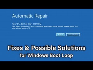 Your PC did not start correctly Boot Loop - Fixes & Possible Solutions