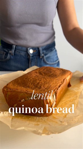 This Red Lentil Quinoa Bread recipe is gluten-free, high in protein, and simple to make with just a few budget-friendly ingredients. It’s the perfect base for sandwiches or toasts and is a great option for those following a whole food plant-based diet. You can find the recipe in the comments! 💕 | Plantbaes