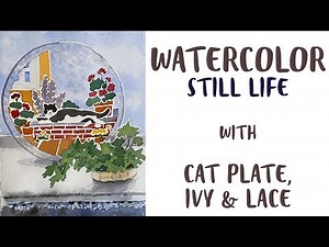 Watercolor Still Life Tutorial - How To Paint Shadows and Simplify Foliage in Watercolor