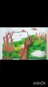 how to draw spring season step by step?/spring season art/ boshontokal art #painting #art