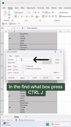 Trick 422: This is how you remove LINE BREAKS in excel sheet #excel #learnexcel #interviewexcel 🔥🔥