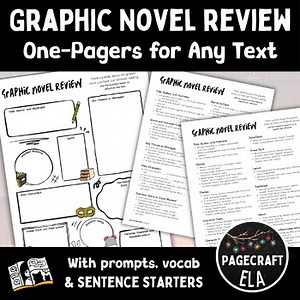 Graphic Novel Review One-Pager Pack | Sentence Starters, Icons, and Scaffolds