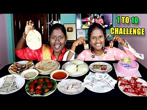 1 TO 10 CHALLENGE IN CAKE , ICE CREAM , KITKAT , 5 STAR ,CHICKEN 65 , PAROTTA FUN GAME
