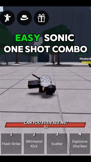 easy sonic one shot combo 🥶 #thestrongestbattlegrounds #tsb #combo #roblox #sonic