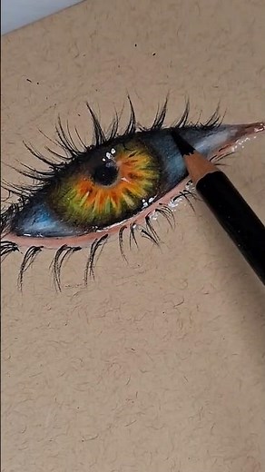 Drawing: a werewolf EYE 👁🍁 #realism #fantasyart #coloredpencils