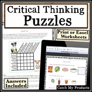 Enrichment Activities Gifted Kids Logic Puzzles Grid Brain Teasers Third Grade