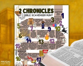 2 Chronicles Bible Scavenger Hunt, Old Testament Trivia Game, Books of History