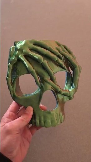 Terrifying 3D Printed Skull Mask with Skeleton Hands – Halloween Horror!