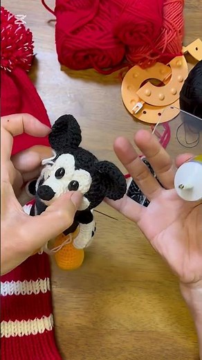 ミッキーマウスのゴルフクラブヘッドカバー製作中 #ゴルフ #ハンドメイド大好き #あみもの