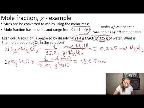 How to calculate the mole fraction of a component is a solution?