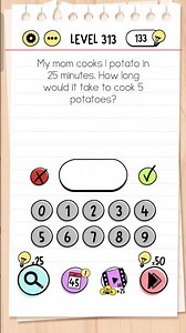 Brain test level 313 solution