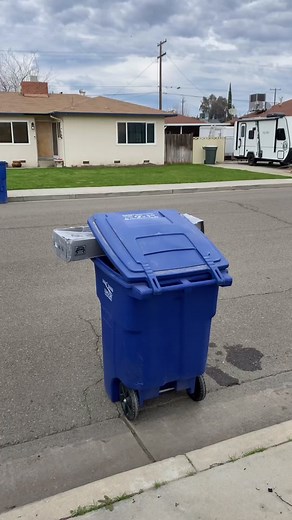 Recycling Process in Suburban Neighborhood