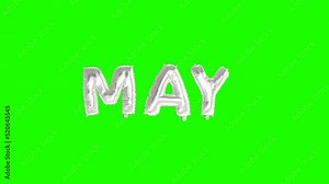 May Month. Helium Balloon. Green Screen And Alpha Luma Matte Channel. Loop Animation.