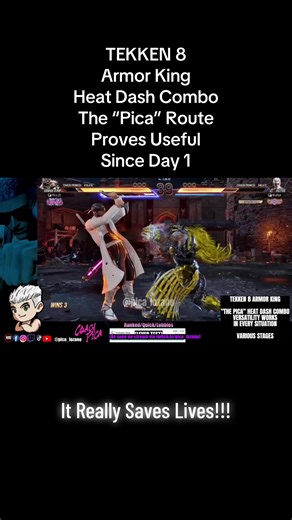 TEKKEN 8 Armor King Combo; Heat Dash The “Pica” Way—It’s Still VERY Reliable Since Release! #fyp #tekken8 #armorking #itspicalozano #coachpica