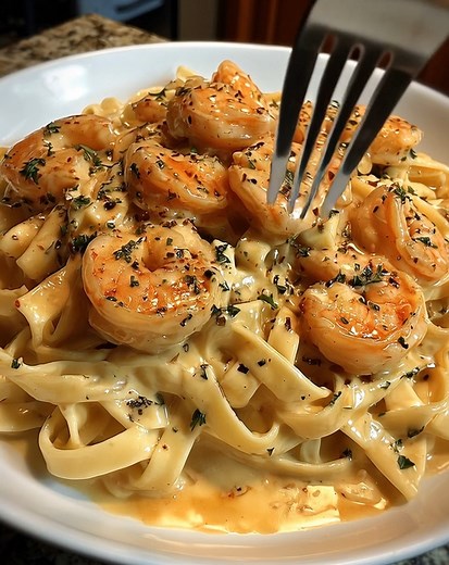 Creamy Shrimp Fettuccine Pasta With Homemade Alfredo Sauce Forget...