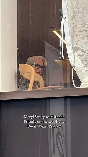 Meryl Streep as Miranda Priestly on the set of The Devil Wears Prada 2 "florals for spring?"