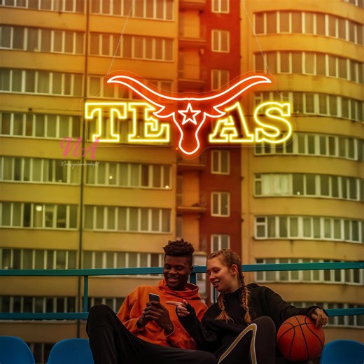 Texas Longhorns Logo Neon Sign: Custom Western Wall Decor - Etsy