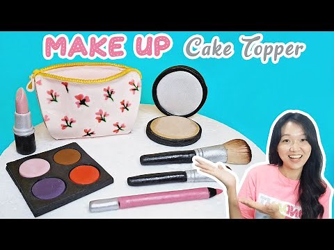 How to make Makeup Cake Toppers | Fondant Makeup | Make Up Cake Tutorial