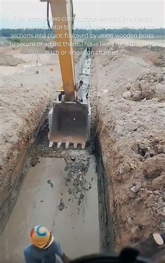 Installing Pre-Cast Concrete Drainage Channel Sections • #CivilEngineering• #DrainageChannel•